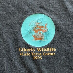 Vintage 1993 Single Stitch Liberty Wildlife Raccoon, Eagle, Turtle Medium Tee